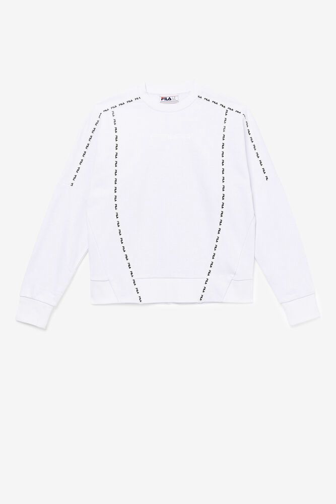 Fila Everzone Crew White Sweatshirt Mens - NZ 09258-IBWS